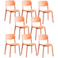 Contemporary Plastic Armless Chair Open Back Kitchen Dining Room Chair Orange 8 Piece Set Clearhalo 'Dining Chairs' 'Dining Tables & Seating' 'dining_chair' 'furn' 'furn_dining_chair' 'Furniture' 'furniture_dining_chair' 'Kitchen & Dining Furniture' 5082532