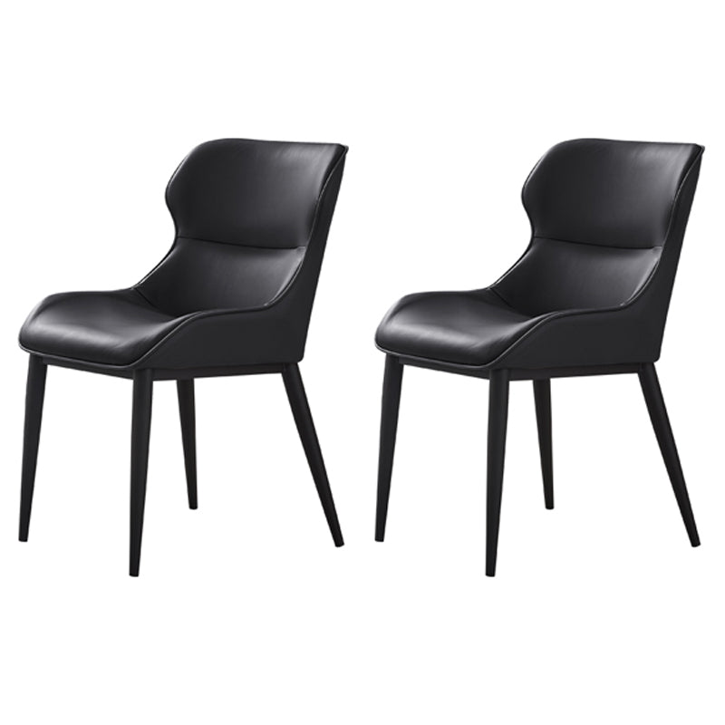 Dining Room Side Chairs Modern Faux Leather Kitchen Chair for Home Black 2 Piece Set Clearhalo 'Dining Chairs' 'Dining Tables & Seating' 'dining_chair' 'furn' 'furn_dining_chair' 'Furniture' 'furniture_dining_chair' 'Kitchen & Dining Furniture' 5082537