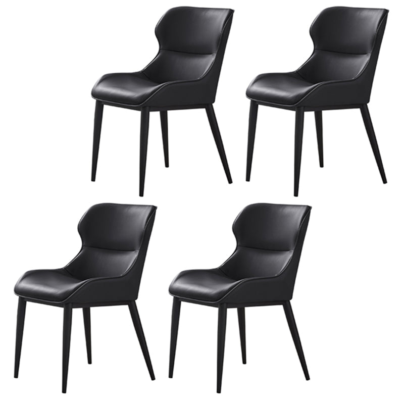 Dining Room Side Chairs Modern Faux Leather Kitchen Chair for Home Black 4 Piece Set Clearhalo 'Dining Chairs' 'Dining Tables & Seating' 'dining_chair' 'furn' 'furn_dining_chair' 'Furniture' 'furniture_dining_chair' 'Kitchen & Dining Furniture' 5082540