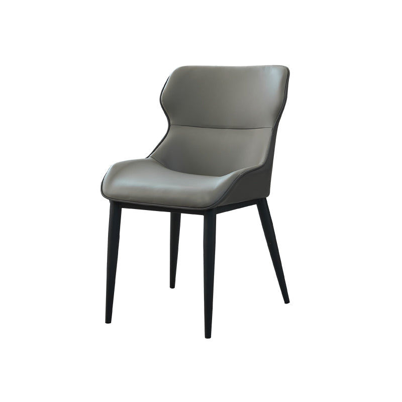 Dining Room Side Chairs Modern Faux Leather Kitchen Chair for Home Grey 1 Piece Clearhalo 'Dining Chairs' 'Dining Tables & Seating' 'dining_chair' 'furn' 'furn_dining_chair' 'Furniture' 'furniture_dining_chair' 'Kitchen & Dining Furniture' 5082542