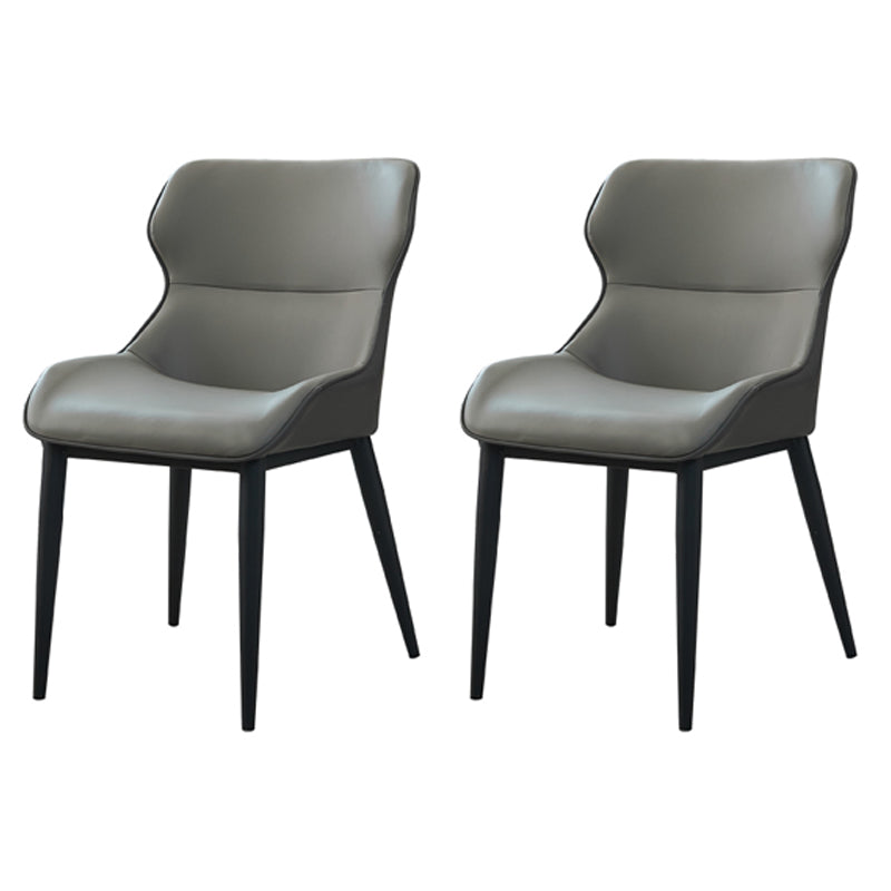 Dining Room Side Chairs Modern Faux Leather Kitchen Chair for Home Grey 2 Piece Set Clearhalo 'Dining Chairs' 'Dining Tables & Seating' 'dining_chair' 'furn' 'furn_dining_chair' 'Furniture' 'furniture_dining_chair' 'Kitchen & Dining Furniture' 5082544