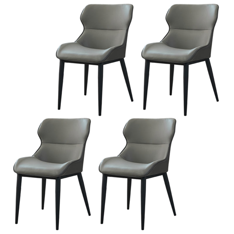Dining Room Side Chairs Modern Faux Leather Kitchen Chair for Home Grey 4 Piece Set Clearhalo 'Dining Chairs' 'Dining Tables & Seating' 'dining_chair' 'furn' 'furn_dining_chair' 'Furniture' 'furniture_dining_chair' 'Kitchen & Dining Furniture' 5082546