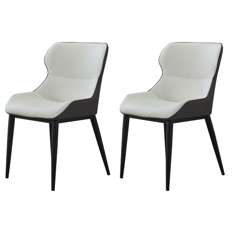Dining Room Side Chairs Modern Faux Leather Kitchen Chair for Home White 2 Piece Set Clearhalo 'Dining Chairs' 'Dining Tables & Seating' 'dining_chair' 'furn' 'furn_dining_chair' 'Furniture' 'furniture_dining_chair' 'Kitchen & Dining Furniture' 5082549