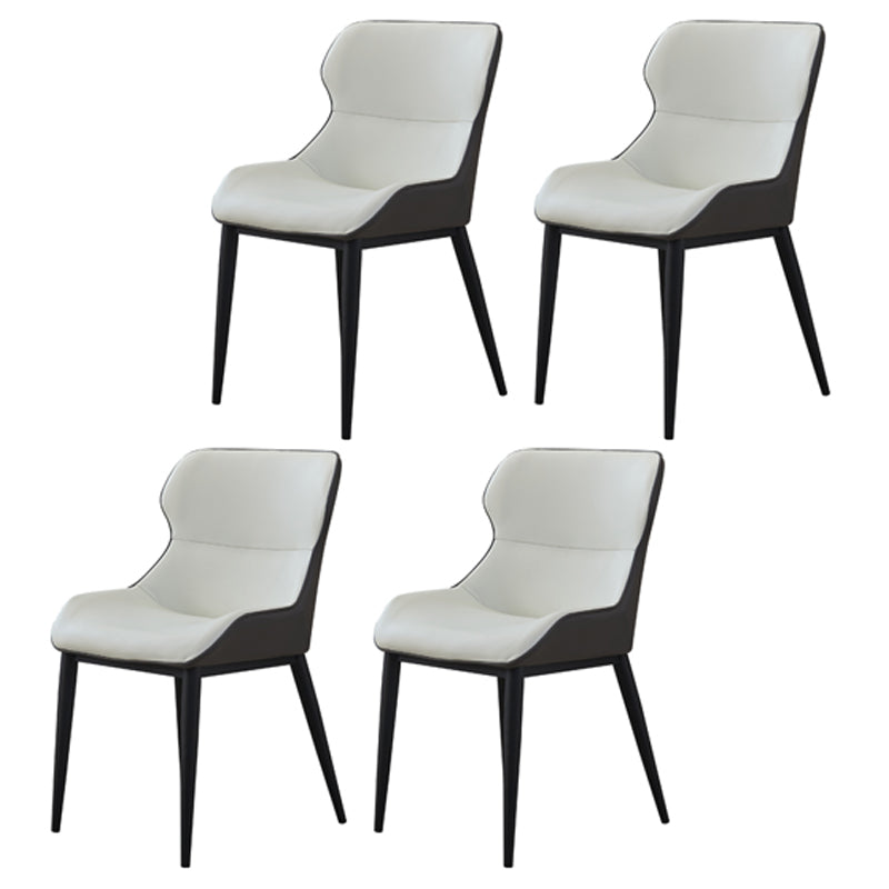 Dining Room Side Chairs Modern Faux Leather Kitchen Chair for Home White 4 Piece Set Clearhalo 'Dining Chairs' 'Dining Tables & Seating' 'dining_chair' 'furn' 'furn_dining_chair' 'Furniture' 'furniture_dining_chair' 'Kitchen & Dining Furniture' 5082552