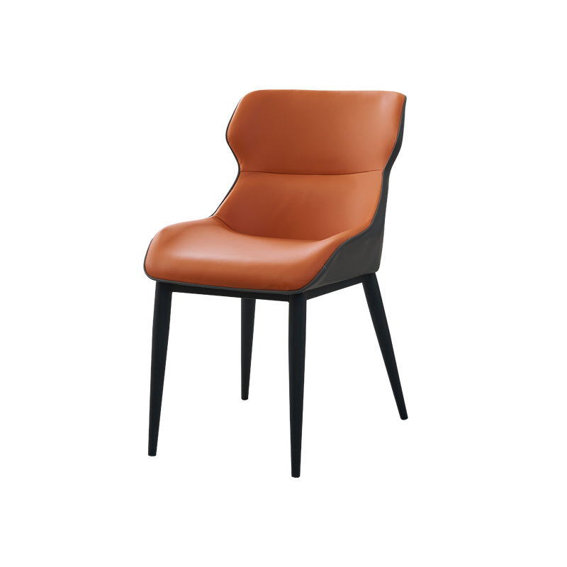 Dining Room Side Chairs Modern Faux Leather Kitchen Chair for Home Orange 1 Piece Clearhalo 'Dining Chairs' 'Dining Tables & Seating' 'dining_chair' 'furn' 'furn_dining_chair' 'Furniture' 'furniture_dining_chair' 'Kitchen & Dining Furniture' 5082554
