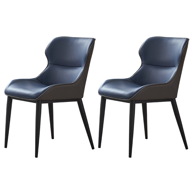 Dining Room Side Chairs Modern Faux Leather Kitchen Chair for Home Blue 2 Piece Set Clearhalo 'Dining Chairs' 'Dining Tables & Seating' 'dining_chair' 'furn' 'furn_dining_chair' 'Furniture' 'furniture_dining_chair' 'Kitchen & Dining Furniture' 5082560
