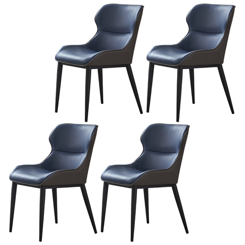 Dining Room Side Chairs Modern Faux Leather Kitchen Chair for Home Blue 4 Piece Set Clearhalo 'Dining Chairs' 'Dining Tables & Seating' 'dining_chair' 'furn' 'furn_dining_chair' 'Furniture' 'furniture_dining_chair' 'Kitchen & Dining Furniture' 5082561