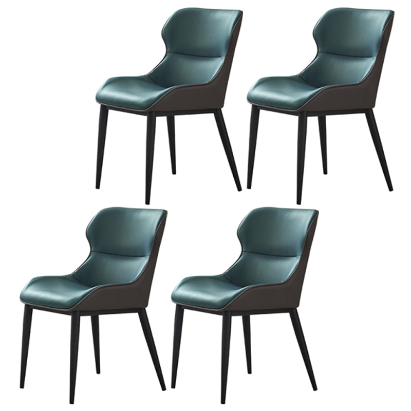 Dining Room Side Chairs Modern Faux Leather Kitchen Chair for Home Green 4 Piece Set Clearhalo 'Dining Chairs' 'Dining Tables & Seating' 'dining_chair' 'furn' 'furn_dining_chair' 'Furniture' 'furniture_dining_chair' 'Kitchen & Dining Furniture' 5082564