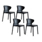 Contemporary Plastic Side Chair Wingback Kitchen Dining Room Chair Black 4 Piece Set Clearhalo 'Dining Chairs' 'Dining Tables & Seating' 'dining_chair' 'furn' 'furn_dining_chair' 'Furniture' 'furniture_dining_chair' 'Kitchen & Dining Furniture' 5082567
