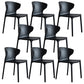 Contemporary Plastic Side Chair Wingback Kitchen Dining Room Chair Black 8 Piece Set Clearhalo 'Dining Chairs' 'Dining Tables & Seating' 'dining_chair' 'furn' 'furn_dining_chair' 'Furniture' 'furniture_dining_chair' 'Kitchen & Dining Furniture' 5082568