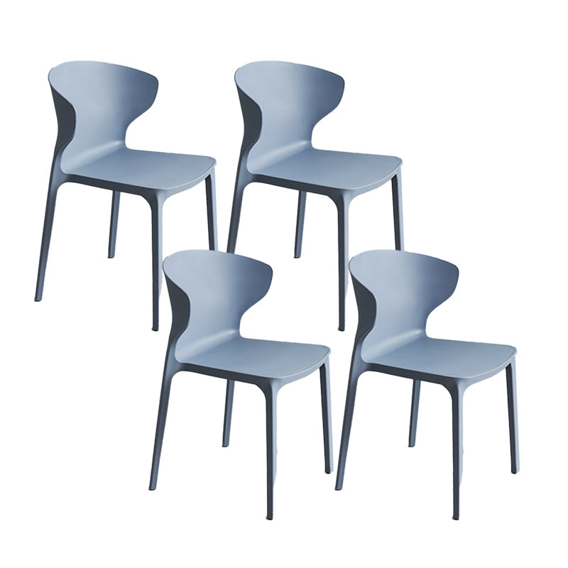 Contemporary Plastic Side Chair Wingback Kitchen Dining Room Chair Dark Gray 4 Piece Set Clearhalo 'Dining Chairs' 'Dining Tables & Seating' 'dining_chair' 'furn' 'furn_dining_chair' 'Furniture' 'furniture_dining_chair' 'Kitchen & Dining Furniture' 5082571