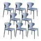 Contemporary Plastic Side Chair Wingback Kitchen Dining Room Chair Dark Gray 8 Piece Set Clearhalo 'Dining Chairs' 'Dining Tables & Seating' 'dining_chair' 'furn' 'furn_dining_chair' 'Furniture' 'furniture_dining_chair' 'Kitchen & Dining Furniture' 5082572