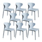 Contemporary Plastic Side Chair Wingback Kitchen Dining Room Chair Light Gray 8 Piece Set Clearhalo 'Dining Chairs' 'Dining Tables & Seating' 'dining_chair' 'furn' 'furn_dining_chair' 'Furniture' 'furniture_dining_chair' 'Kitchen & Dining Furniture' 5082576