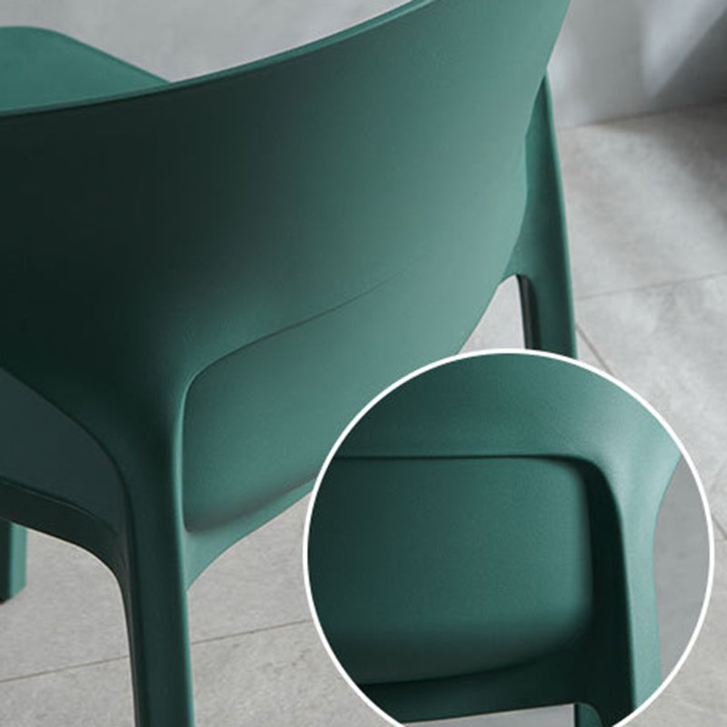 Contemporary Plastic Side Chair Wingback Kitchen Dining Room Chair Clearhalo 'Dining Chairs' 'Dining Tables & Seating' 'dining_chair' 'furn' 'furn_dining_chair' 'Furniture' 'furniture_dining_chair' 'Kitchen & Dining Furniture' 5082578