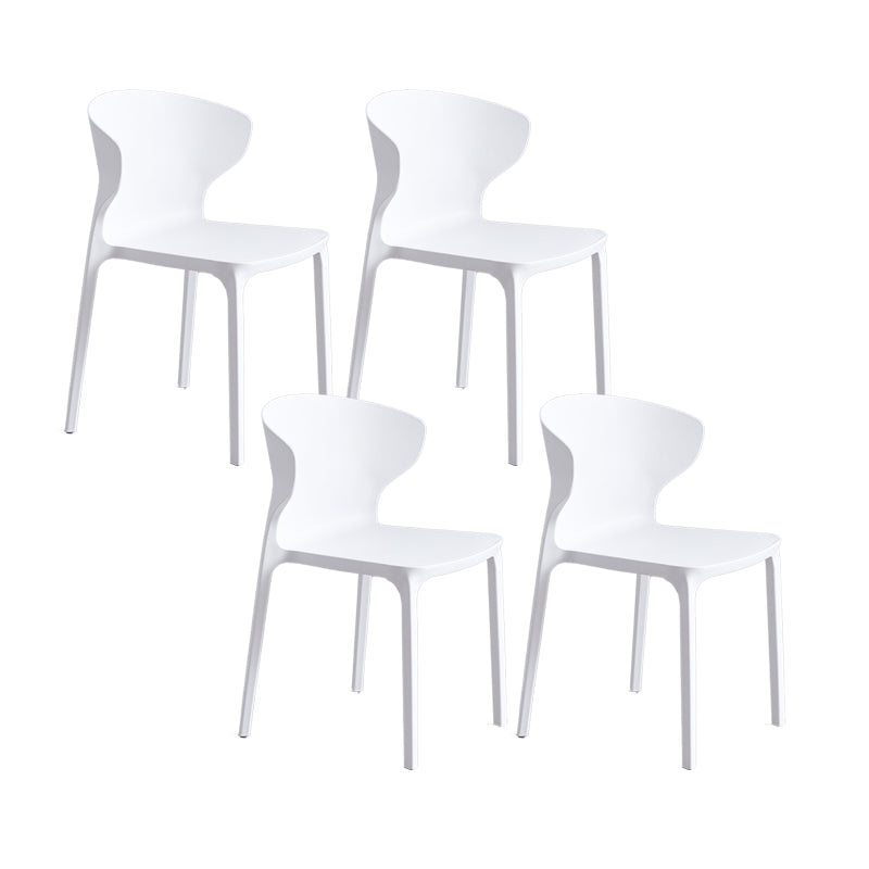 Contemporary Plastic Side Chair Wingback Kitchen Dining Room Chair White 4 Piece Set Clearhalo 'Dining Chairs' 'Dining Tables & Seating' 'dining_chair' 'furn' 'furn_dining_chair' 'Furniture' 'furniture_dining_chair' 'Kitchen & Dining Furniture' 5082579