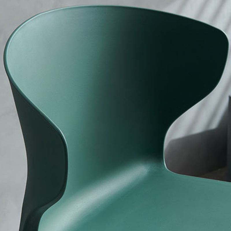 Contemporary Plastic Side Chair Wingback Kitchen Dining Room Chair Clearhalo 'Dining Chairs' 'Dining Tables & Seating' 'dining_chair' 'furn' 'furn_dining_chair' 'Furniture' 'furniture_dining_chair' 'Kitchen & Dining Furniture' 5082581