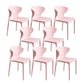 Contemporary Plastic Side Chair Wingback Kitchen Dining Room Chair Pink 8 Piece Set Clearhalo 'Dining Chairs' 'Dining Tables & Seating' 'dining_chair' 'furn' 'furn_dining_chair' 'Furniture' 'furniture_dining_chair' 'Kitchen & Dining Furniture' 5082584