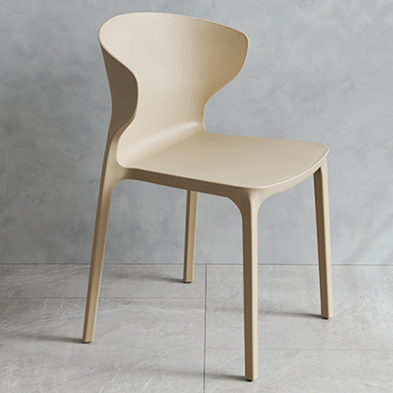 Contemporary Plastic Side Chair Wingback Kitchen Dining Room Chair Clearhalo 'Dining Chairs' 'Dining Tables & Seating' 'dining_chair' 'furn' 'furn_dining_chair' 'Furniture' 'furniture_dining_chair' 'Kitchen & Dining Furniture' 5082585