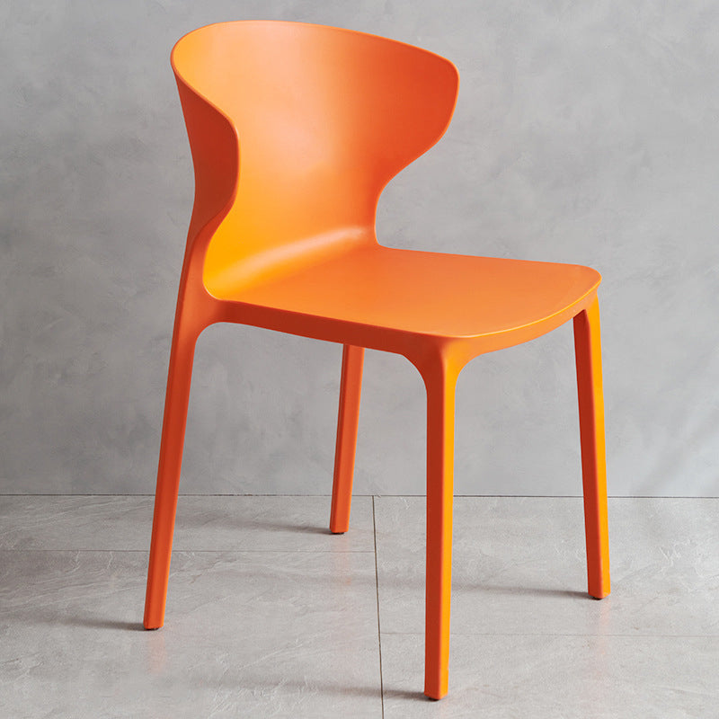 Contemporary Plastic Side Chair Wingback Kitchen Dining Room Chair Clearhalo 'Dining Chairs' 'Dining Tables & Seating' 'dining_chair' 'furn' 'furn_dining_chair' 'Furniture' 'furniture_dining_chair' 'Kitchen & Dining Furniture' 5082586