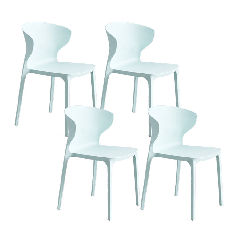 Contemporary Plastic Side Chair Wingback Kitchen Dining Room Chair Blue 4 Piece Set Clearhalo 'Dining Chairs' 'Dining Tables & Seating' 'dining_chair' 'furn' 'furn_dining_chair' 'Furniture' 'furniture_dining_chair' 'Kitchen & Dining Furniture' 5082590