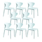 Contemporary Plastic Side Chair Wingback Kitchen Dining Room Chair Blue 8 Piece Set Clearhalo 'Dining Chairs' 'Dining Tables & Seating' 'dining_chair' 'furn' 'furn_dining_chair' 'Furniture' 'furniture_dining_chair' 'Kitchen & Dining Furniture' 5082593