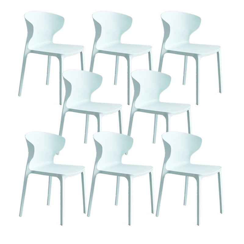 Contemporary Plastic Side Chair Wingback Kitchen Dining Room Chair Blue 8 Piece Set Clearhalo 'Dining Chairs' 'Dining Tables & Seating' 'dining_chair' 'furn' 'furn_dining_chair' 'Furniture' 'furniture_dining_chair' 'Kitchen & Dining Furniture' 5082593