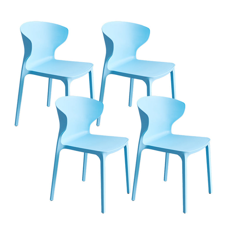 Contemporary Plastic Side Chair Wingback Kitchen Dining Room Chair Light Blue 4 Piece Set Clearhalo 'Dining Chairs' 'Dining Tables & Seating' 'dining_chair' 'furn' 'furn_dining_chair' 'Furniture' 'furniture_dining_chair' 'Kitchen & Dining Furniture' 5082595