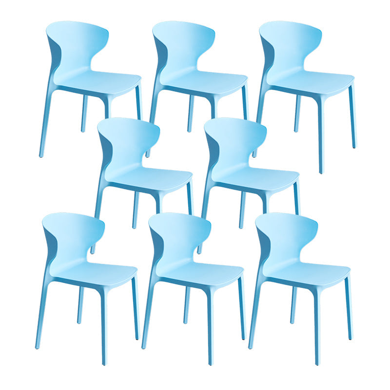 Contemporary Plastic Side Chair Wingback Kitchen Dining Room Chair Light Blue 8 Piece Set Clearhalo 'Dining Chairs' 'Dining Tables & Seating' 'dining_chair' 'furn' 'furn_dining_chair' 'Furniture' 'furniture_dining_chair' 'Kitchen & Dining Furniture' 5082596