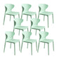 Contemporary Plastic Side Chair Wingback Kitchen Dining Room Chair Green 8 Piece Set Clearhalo 'Dining Chairs' 'Dining Tables & Seating' 'dining_chair' 'furn' 'furn_dining_chair' 'Furniture' 'furniture_dining_chair' 'Kitchen & Dining Furniture' 5082598