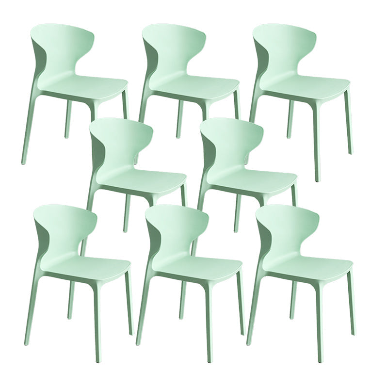 Contemporary Plastic Side Chair Wingback Kitchen Dining Room Chair Green 8 Piece Set Clearhalo 'Dining Chairs' 'Dining Tables & Seating' 'dining_chair' 'furn' 'furn_dining_chair' 'Furniture' 'furniture_dining_chair' 'Kitchen & Dining Furniture' 5082598