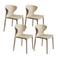 Contemporary Plastic Side Chair Wingback Kitchen Dining Room Chair Khaki 4 Piece Set Clearhalo 'Dining Chairs' 'Dining Tables & Seating' 'dining_chair' 'furn' 'furn_dining_chair' 'Furniture' 'furniture_dining_chair' 'Kitchen & Dining Furniture' 5082599