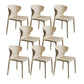 Contemporary Plastic Side Chair Wingback Kitchen Dining Room Chair Khaki 8 Piece Set Clearhalo 'Dining Chairs' 'Dining Tables & Seating' 'dining_chair' 'furn' 'furn_dining_chair' 'Furniture' 'furniture_dining_chair' 'Kitchen & Dining Furniture' 5082600