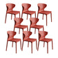 Contemporary Plastic Side Chair Wingback Kitchen Dining Room Chair Burgundy 8 Piece Set Clearhalo 'Dining Chairs' 'Dining Tables & Seating' 'dining_chair' 'furn' 'furn_dining_chair' 'Furniture' 'furniture_dining_chair' 'Kitchen & Dining Furniture' 5082602