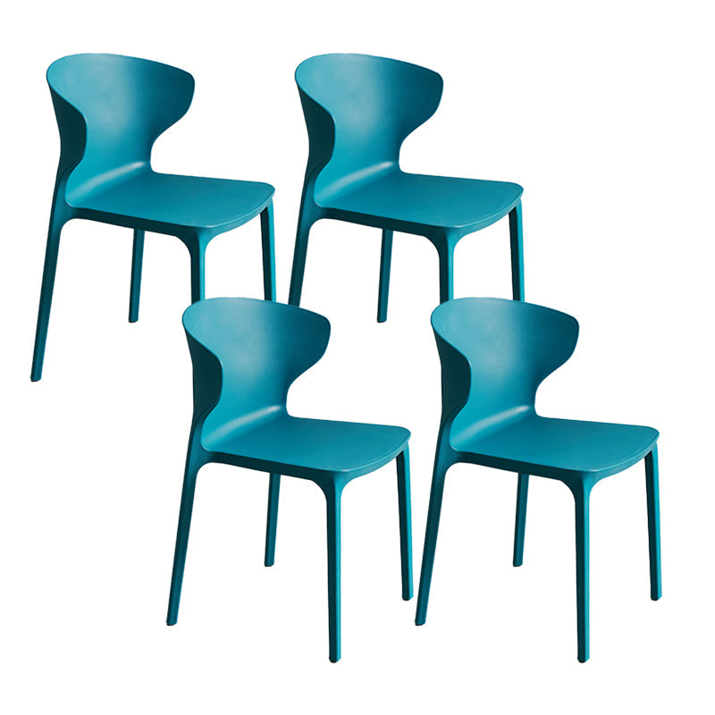 Contemporary Plastic Side Chair Wingback Kitchen Dining Room Chair Peacock Blue 4 Piece Set Clearhalo 'Dining Chairs' 'Dining Tables & Seating' 'dining_chair' 'furn' 'furn_dining_chair' 'Furniture' 'furniture_dining_chair' 'Kitchen & Dining Furniture' 5082603
