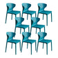 Contemporary Plastic Side Chair Wingback Kitchen Dining Room Chair Peacock Blue 8 Piece Set Clearhalo 'Dining Chairs' 'Dining Tables & Seating' 'dining_chair' 'furn' 'furn_dining_chair' 'Furniture' 'furniture_dining_chair' 'Kitchen & Dining Furniture' 5082604