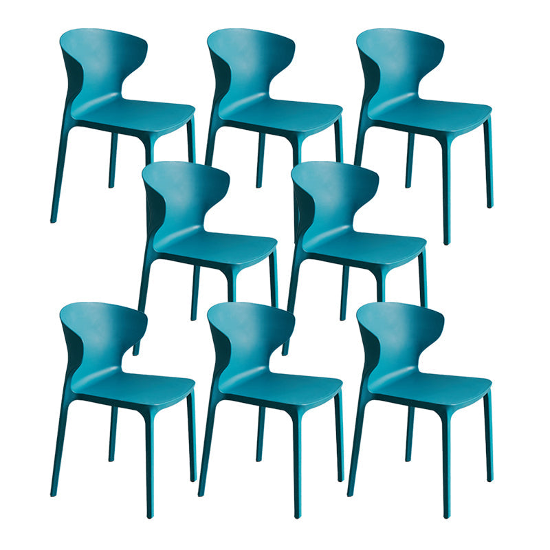 Contemporary Plastic Side Chair Wingback Kitchen Dining Room Chair Peacock Blue 8 Piece Set Clearhalo 'Dining Chairs' 'Dining Tables & Seating' 'dining_chair' 'furn' 'furn_dining_chair' 'Furniture' 'furniture_dining_chair' 'Kitchen & Dining Furniture' 5082604