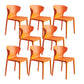Contemporary Plastic Side Chair Wingback Kitchen Dining Room Chair Orange 8 Piece Set Clearhalo 'Dining Chairs' 'Dining Tables & Seating' 'dining_chair' 'furn' 'furn_dining_chair' 'Furniture' 'furniture_dining_chair' 'Kitchen & Dining Furniture' 5082608