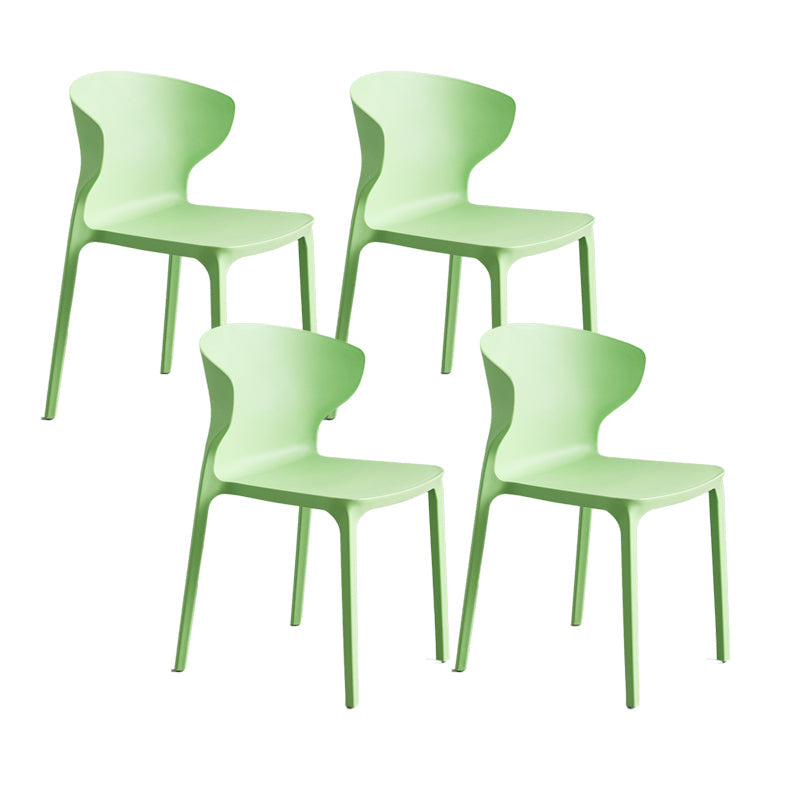 Contemporary Plastic Side Chair Wingback Kitchen Dining Room Chair Fruit Green 4 Piece Set Clearhalo 'Dining Chairs' 'Dining Tables & Seating' 'dining_chair' 'furn' 'furn_dining_chair' 'Furniture' 'furniture_dining_chair' 'Kitchen & Dining Furniture' 5082609