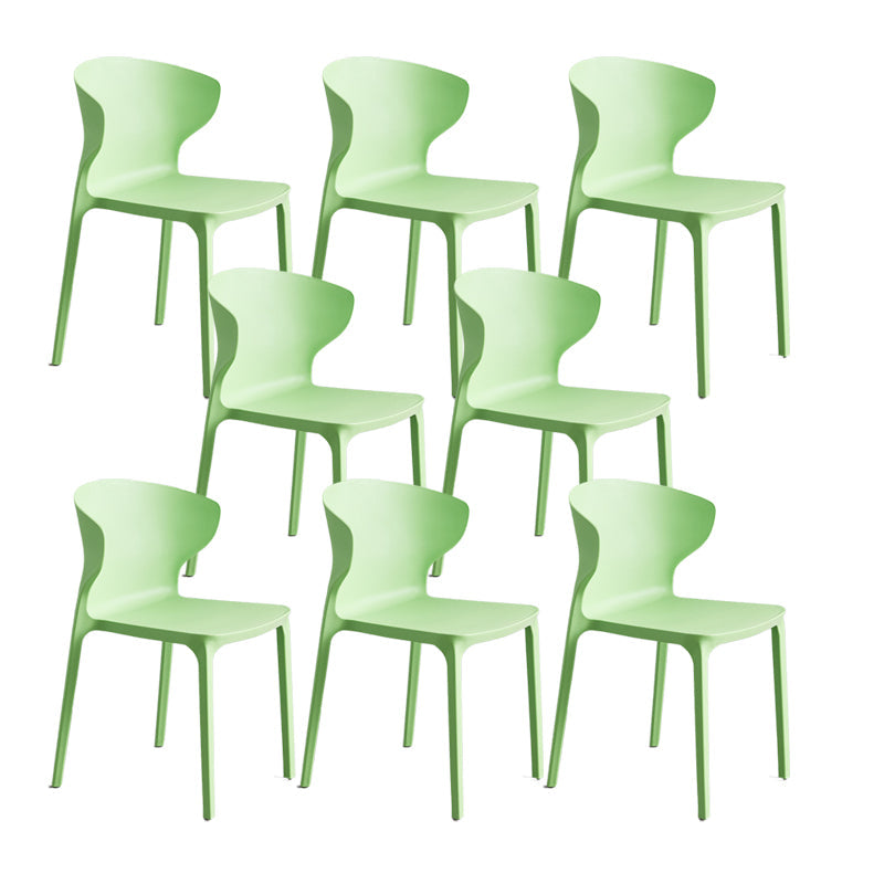 Contemporary Plastic Side Chair Wingback Kitchen Dining Room Chair Fruit Green 8 Piece Set Clearhalo 'Dining Chairs' 'Dining Tables & Seating' 'dining_chair' 'furn' 'furn_dining_chair' 'Furniture' 'furniture_dining_chair' 'Kitchen & Dining Furniture' 5082610