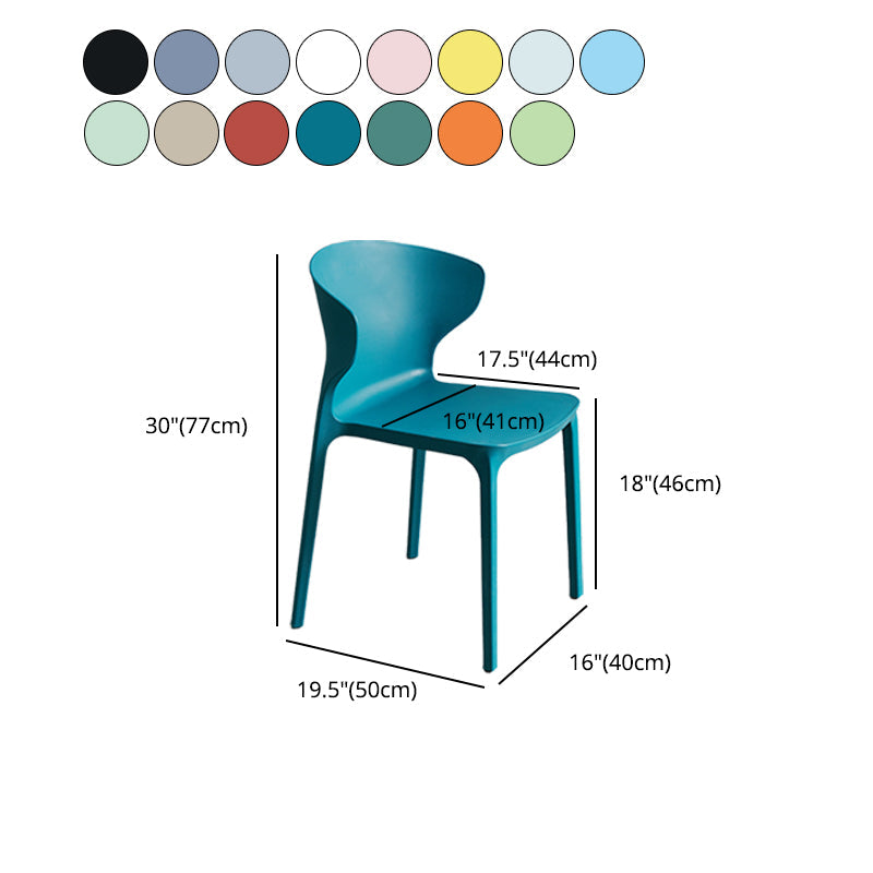 Contemporary Plastic Side Chair Wingback Kitchen Dining Room Chair Clearhalo 'Dining Chairs' 'Dining Tables & Seating' 'dining_chair' 'furn' 'furn_dining_chair' 'Furniture' 'furniture_dining_chair' 'Kitchen & Dining Furniture' 5082611