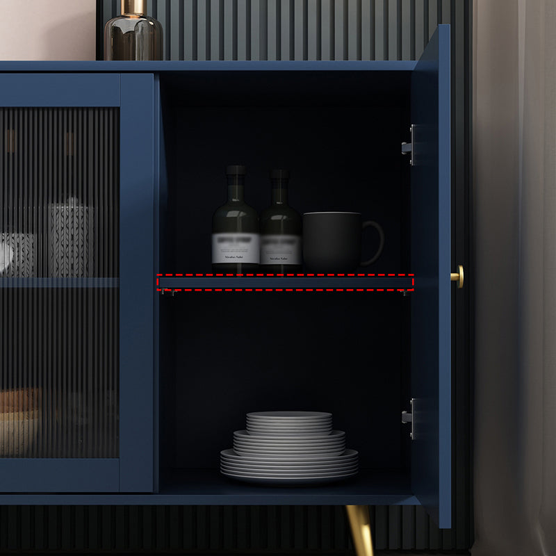 3-Drawer Engineered Wood Sideboard Modern Glass Doors Cabinets Credenza for Living Room Clearhalo 'buffet_sideboard' 'Buffets & Sideboards' 'furn' 'furn_buffet_sideboard' 'Furniture' 'furniture_buffet_sideboard' 'Kitchen & Dining Furniture' 5082623