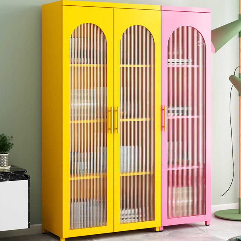 Contemporary Metal Standard Bookcase Closed Back Vertical Bookcase with Glass Door Clearhalo 'Bookcases' 'furn' 'furn_bookcases' 'Furniture' 'furniture_bookcases' 'Office Furniture' 5082651