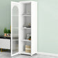 Contemporary Metal Standard Bookcase Closed Back Vertical Bookcase with Glass Door Clearhalo 'Bookcases' 'furn' 'furn_bookcases' 'Furniture' 'furniture_bookcases' 'Office Furniture' 5082655