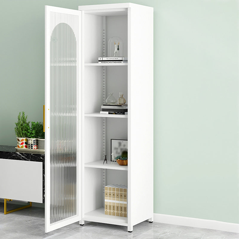 Contemporary Metal Standard Bookcase Closed Back Vertical Bookcase with Glass Door Clearhalo 'Bookcases' 'furn' 'furn_bookcases' 'Furniture' 'furniture_bookcases' 'Office Furniture' 5082655