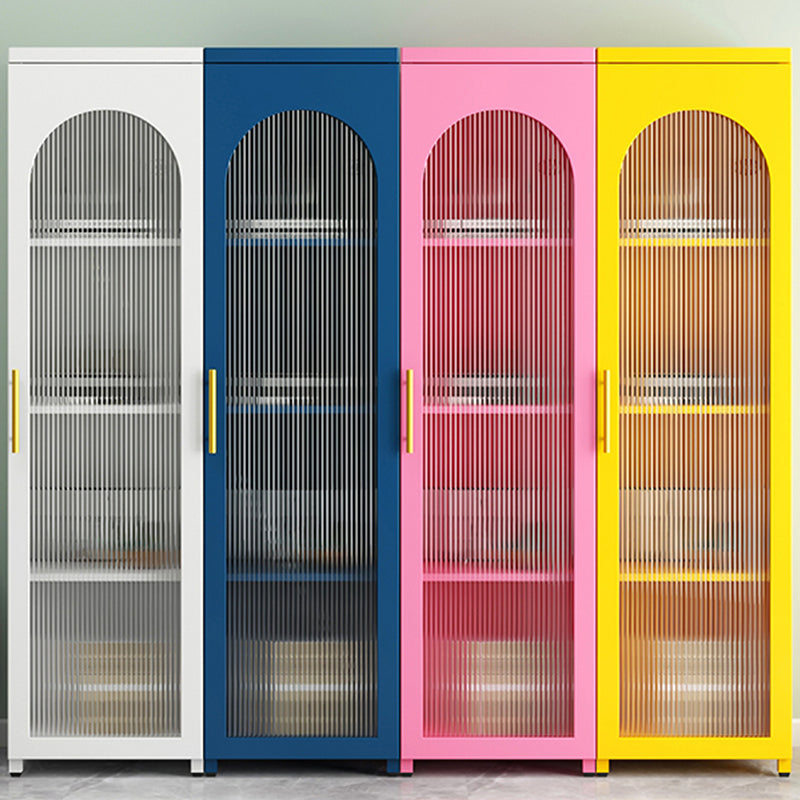 Contemporary Metal Standard Bookcase Closed Back Vertical Bookcase with Glass Door Clearhalo 'Bookcases' 'furn' 'furn_bookcases' 'Furniture' 'furniture_bookcases' 'Office Furniture' 5082657