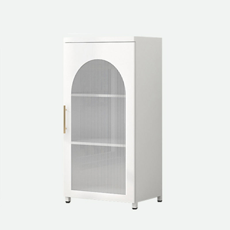 Contemporary Metal Standard Bookcase Closed Back Vertical Bookcase with Glass Door 19.7"L x 13.8"W x 40"H White Clearhalo 'Bookcases' 'furn' 'furn_bookcases' 'Furniture' 'furniture_bookcases' 'Office Furniture' 5082659