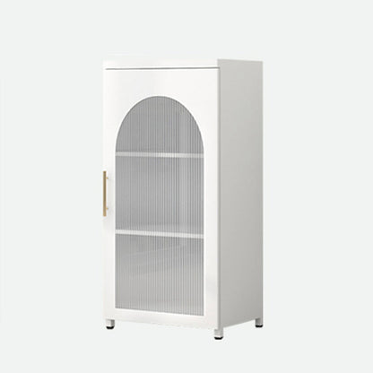 Contemporary Metal Standard Bookcase Closed Back Vertical Bookcase with Glass Door 19.7"L x 13.8"W x 40"H White Clearhalo 'Bookcases' 'furn' 'furn_bookcases' 'Furniture' 'furniture_bookcases' 'Office Furniture' 5082659