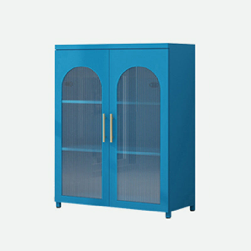 Contemporary Metal Standard Bookcase Closed Back Vertical Bookcase with Glass Door 31.5"L x 13.8"W x 40"H Dark Blue Clearhalo 'Bookcases' 'furn' 'furn_bookcases' 'Furniture' 'furniture_bookcases' 'Office Furniture' 5082662