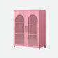 Contemporary Metal Standard Bookcase Closed Back Vertical Bookcase with Glass Door 31.5"L x 13.8"W x 40"H Pink Clearhalo 'Bookcases' 'furn' 'furn_bookcases' 'Furniture' 'furniture_bookcases' 'Office Furniture' 5082664