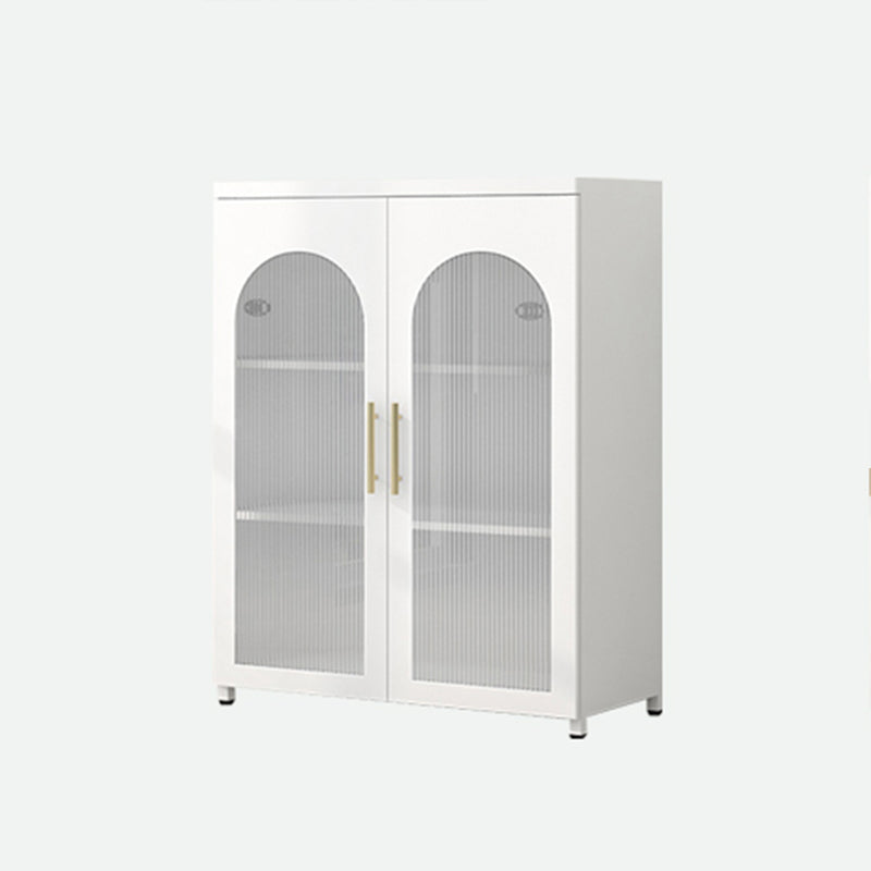 Contemporary Metal Standard Bookcase Closed Back Vertical Bookcase with Glass Door 31.5"L x 13.8"W x 40"H White Clearhalo 'Bookcases' 'furn' 'furn_bookcases' 'Furniture' 'furniture_bookcases' 'Office Furniture' 5082666